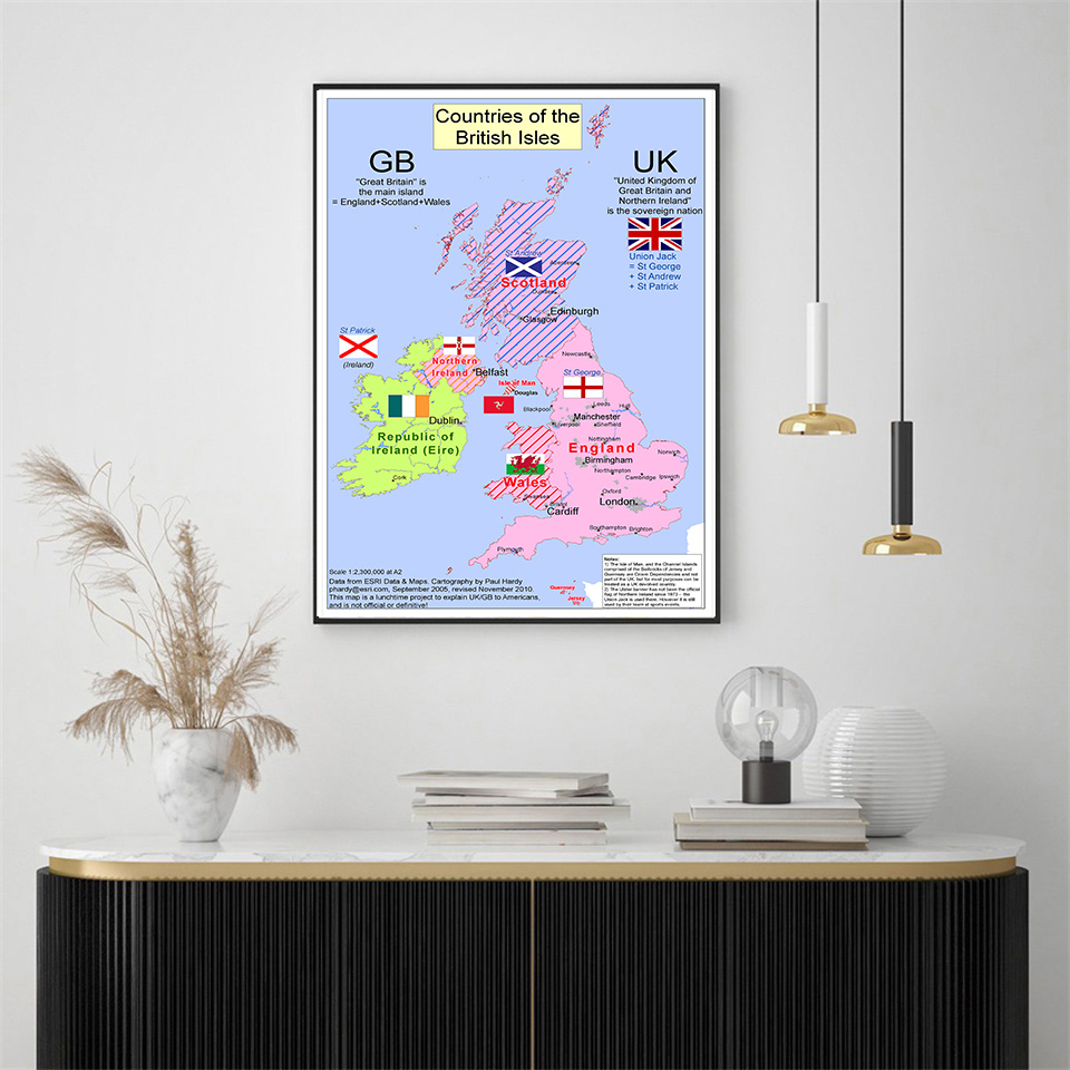 Star Map Poster - 42*59cm mapa polityczna wielkiej brytanii obraz