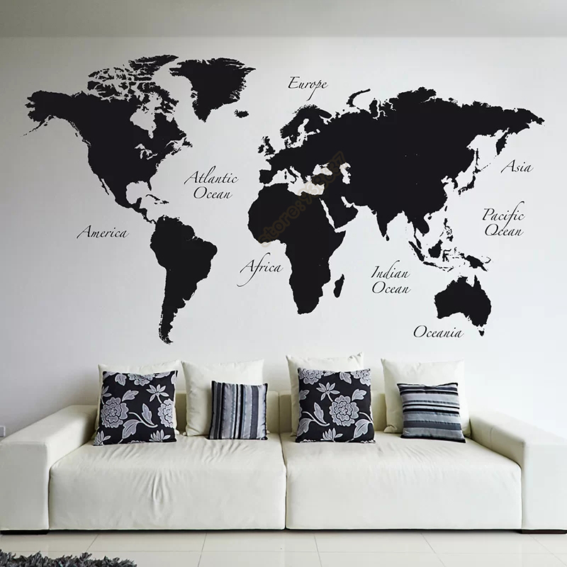 Star Map Poster - Duża mapa świata Winylowa naklejka ścienna