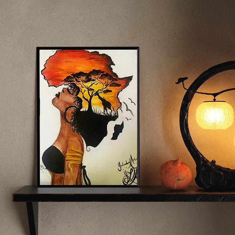 Star Map Poster - Klasyczne plakaty afrykańska kobieta abstrakcyjne obrazy
