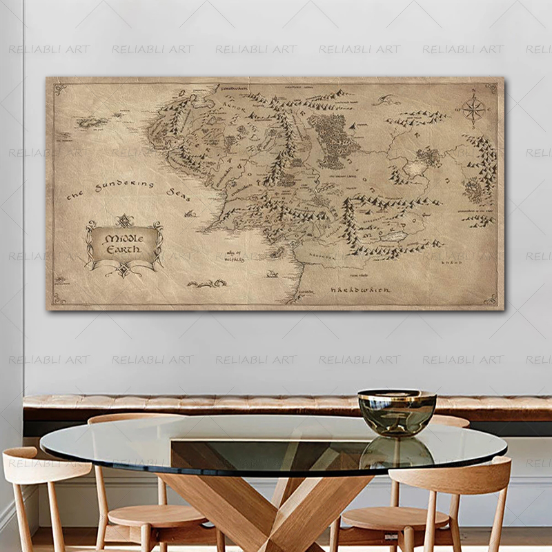 Retro The-Lord-of-Rings Map Po – Star Map Poster recenzja i cena