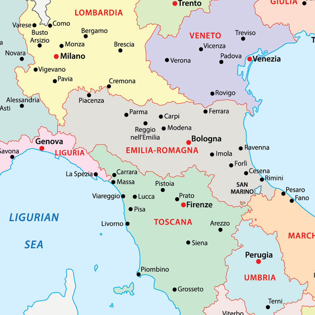 42 * 59 cm Włoska mapa polityc – Star Map Poster recenzja i cena